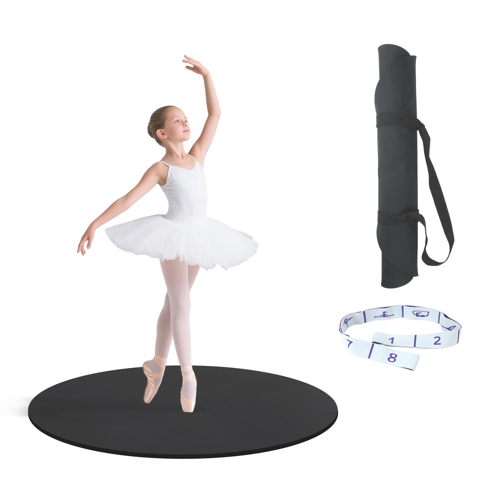 Photo 1 of NZELSW 30.7'' Portable Dance Floor Mat for Ballet & Tap Training - 1.3cm Thick Turning Board for Dancers, Ideal Figure Smooth Practice Mat with Non-Slip Surface for Pirouette & Dance Exercises