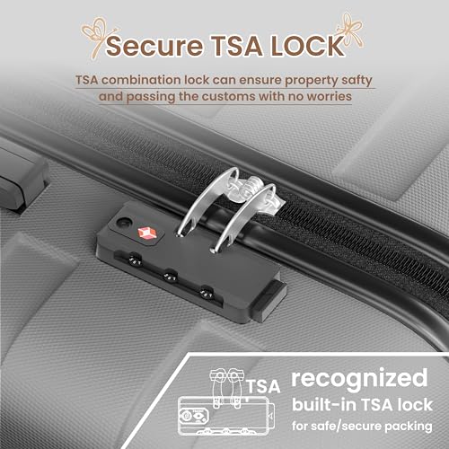 Image of AnyZip Luggage PC ABS Hardside Lightweight Suitcase with 4 Universal Wheels TSA Lock 20 24 28 Inch, Silver, 3 piece set (20 /24 /28), Fashion