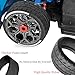 RcarmubWow RC Wheels and Tires for 1/7 Felony 6S BLX,RC Truck Tires RC Wheels and RC Tires,4pcs Highway Tires(2 Big 2 Small,Black with Carbon