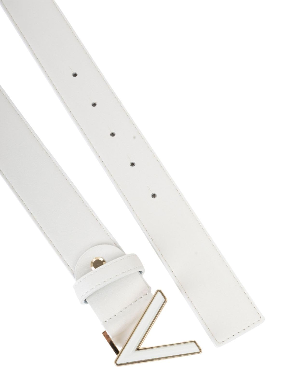 Valentino cinturón Glow Belt W85 Bianco/Oro blanco recortable