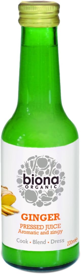 Biona Organic Ginger Pressed Juice 200 ml, Pack of 3