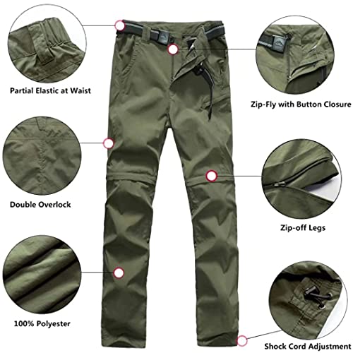 Mens Cargo Pants, Convertible Hiking Pants Quick Dry Waterproof Outdoor Zip Off Outdoor Casual Travel Pants3