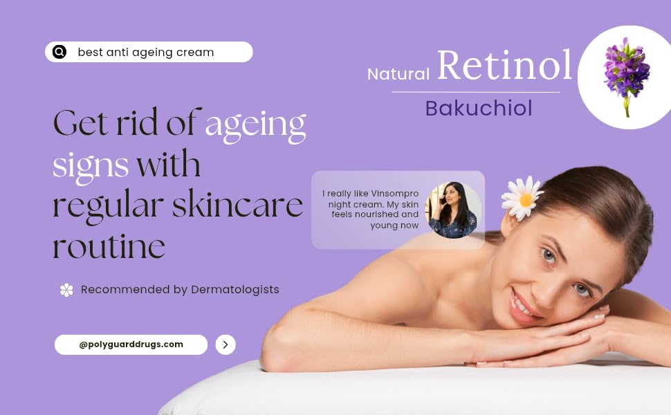 Image of Vinsompro Night Cream | organic collagen booster cream for anti ageing | wrinkles | dark spot | Infused with bakuchiol retinol | Premium herbs | Suitable for All Skin types