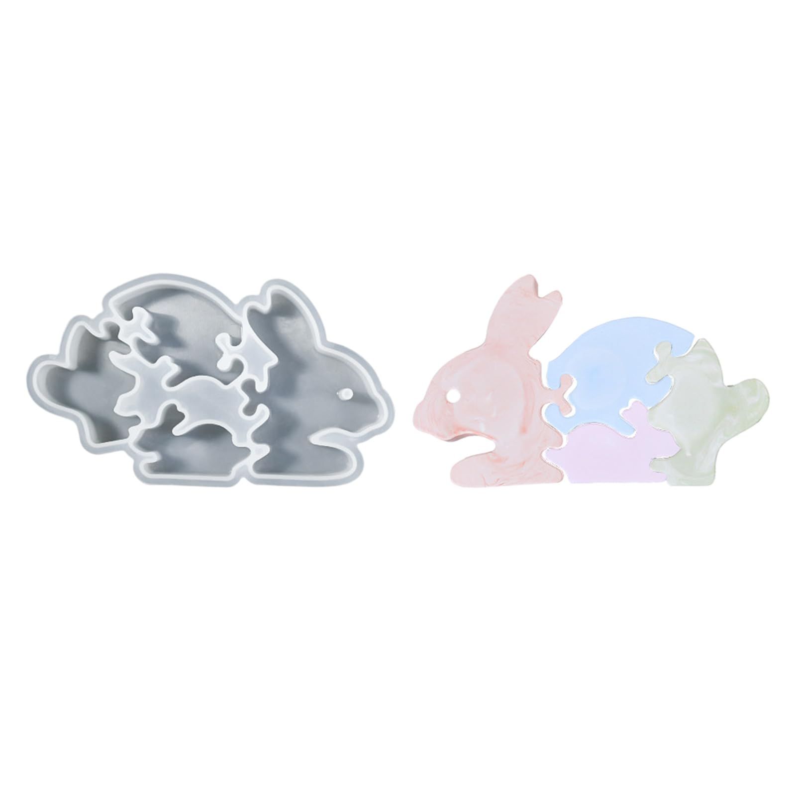 Msioytog Rabbits Silicone Mold for Resin Crafting Simple Demolding Tool Gift Mold