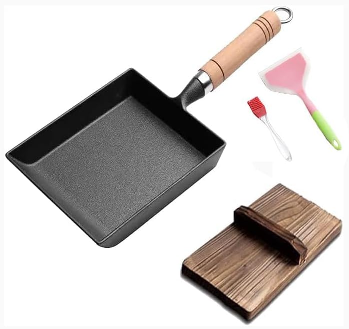 Japanese Omelette Pan, Nonstick Rectangle Small Frying Pan, Gas Stove and Induction Hob Compatible, Oven and Dishwasher Safe