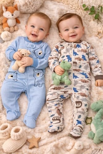 Image of TuddyBuddy 100% Cotton Multi Color Zipper Romper Sleepsuit /Romper /Jumpsuit for Baby Boy & Baby Girl
