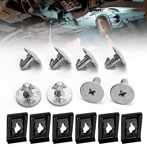 Image of Hoypeyfiy Radiator Engine Cover Pin Screw Kit, Engine Splash Shield Cover Bolt Pin Screws Replacement for Honda Civic Accord CRV Acura 90674-TY2-A01