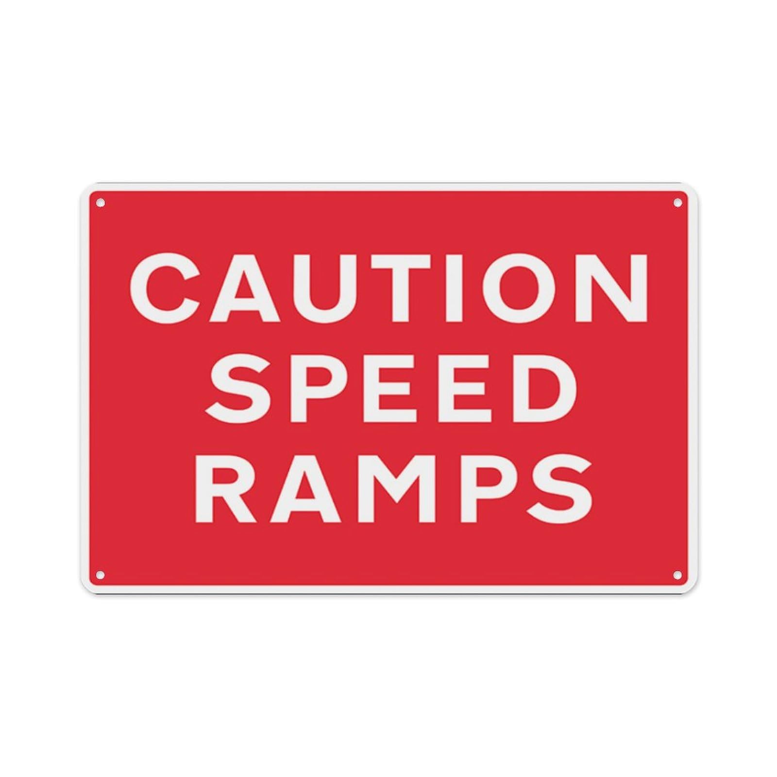 peiyeety Caution Speed Ramps Aluminum Tin Warning Signs For Home Outdoor Garden 8X12 Inches