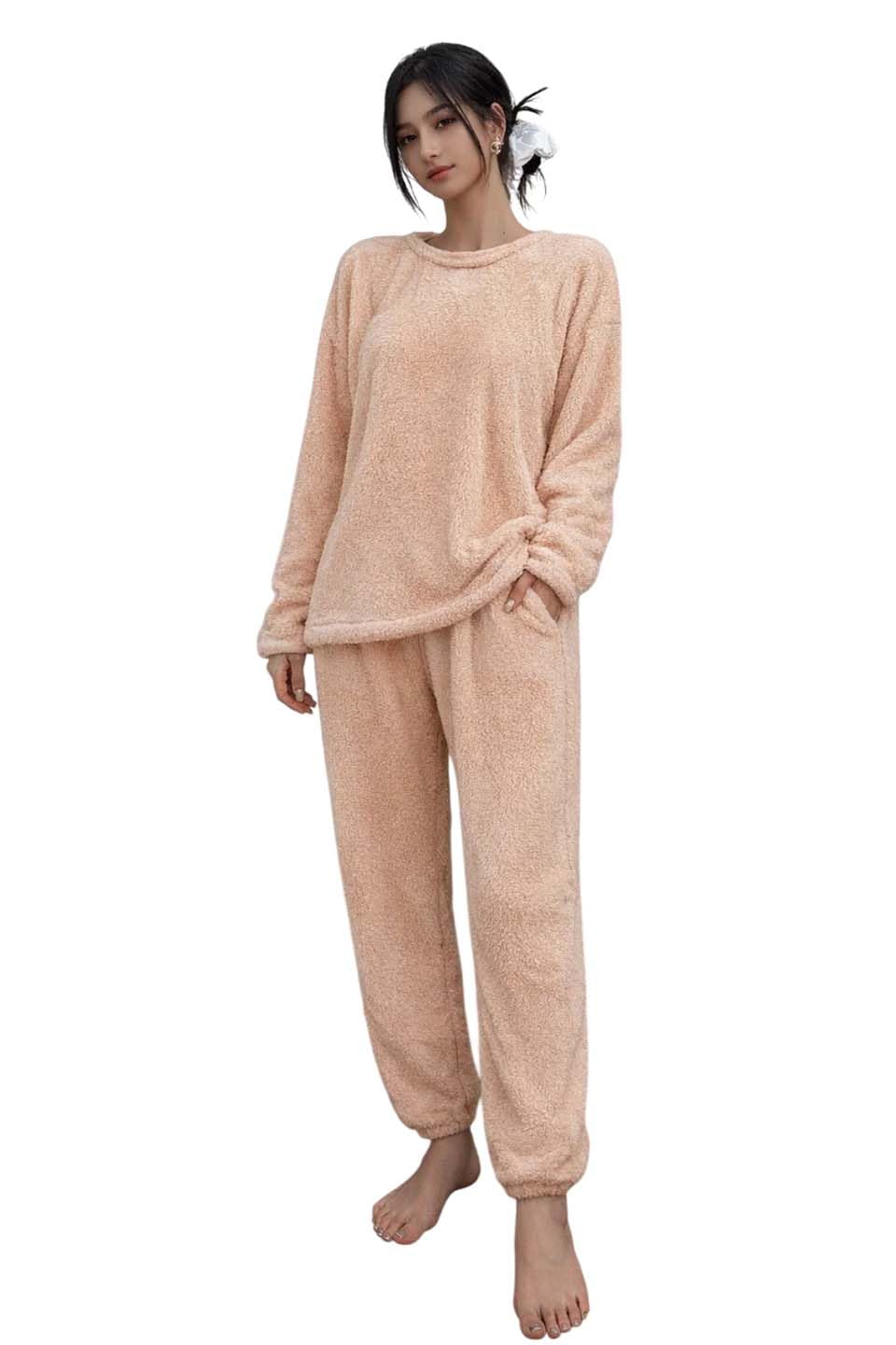 kotty Women’s Ultra Soft Fleece Winter Set | Warm Full Sleeve Top & Bottom | Cozy Relaxed Fit Winter Set-picture-41