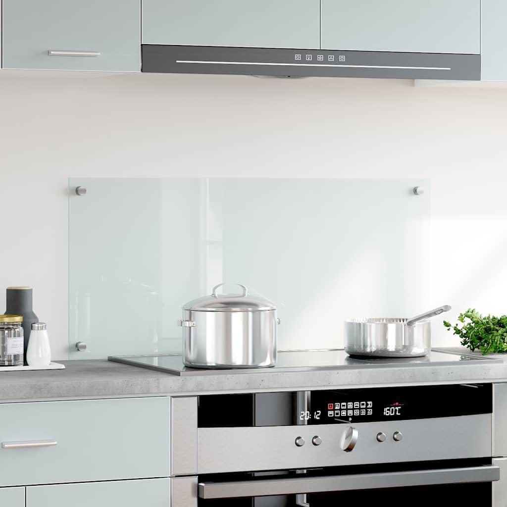Solivagant Paraschizzi per Cucina Trasparente 90x40 cm in Vetro Temperato,Trasparente,6.13kg