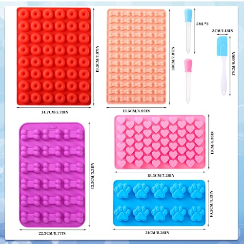 Backmatte Hundekekse, 9 Stück Silikon Backform Hundekekse Set, Backmatten für Hundeleckerlies, für DIY Hundekekse, Schokolade, Süßigkeiten, Kekse