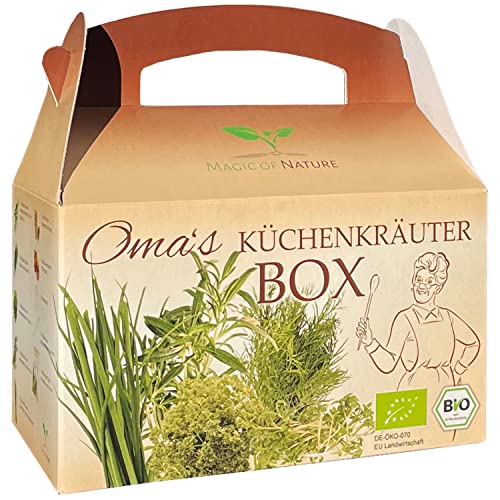 Magic of Nature Oma`s Küchenkräuter Box - Anzuchtset - 5 Sorten frische BIO Kräuter Samen - Zum Selberzüchten oder zum Verschenken - Image 6