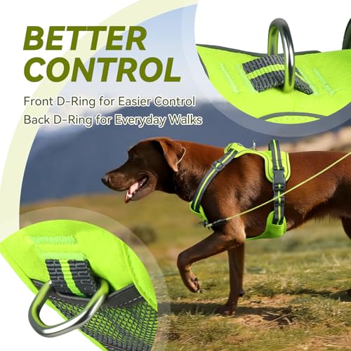 VIVAGLORY Easewalk Hundegeschirr, Anti Zug Hundegeschirr für Training & Spazieren, Anti Zieh Geschirr Welpengeschirr Mit Griff, Ausbruchsicher & Non-Stop für Welpe Hunde, XS, Leuchtendgelb - Patterned