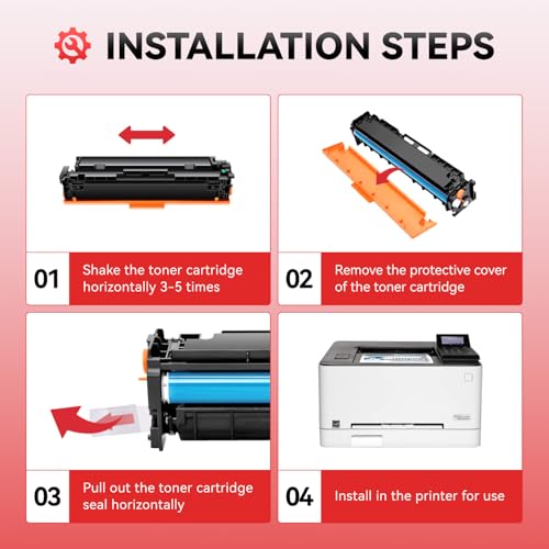 Image of 067H 067 Toner Cartridge 4-Pack with chip High Yield Replacement for MF656Cdw MF654Cdw Compatible for Canon 067 067H Works for Color imageCLASS LBP632Cdw LBP633Cdw MF652Cdw MF653Cdw Laser Printer Ink