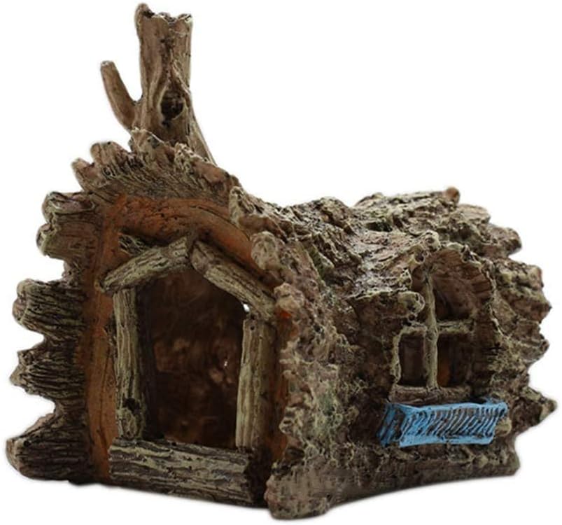 Tree House Hideout, Aquarium Landscaping - Habitat Decor Turtle Lizard Fish Hideouts Reptile Cave Box Accessories