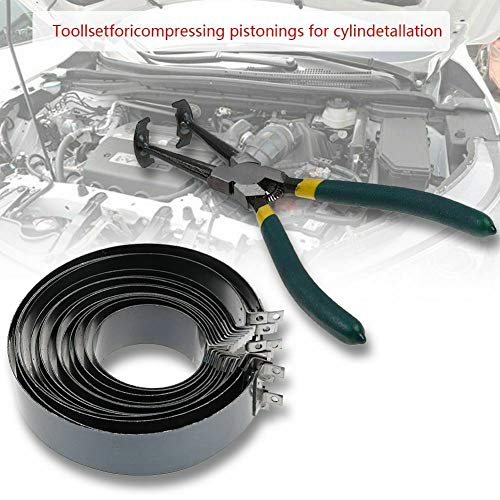 Automotive Engine Piston Ring Compressor Pliers Set,Compressor Set with Pliers and 14 Bands Piston Ring - Thumbnail 5