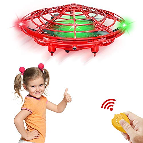 CPSYUB Hand Operated Drones for Kids or Adults, Kids Mini Drone Toys for Age 4, 5, 6, 7, 8, 9 10 Year Old Boys, Easy Indoor Small UFO Flying Ball Drone Toys for Boys and Girls Gifts (Red)