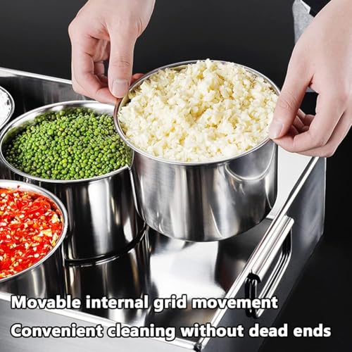 Contenitore per spezie con coperchi e cucchiai, per organizzare erbe, tè e prodotti secchi per cucina e ristorante