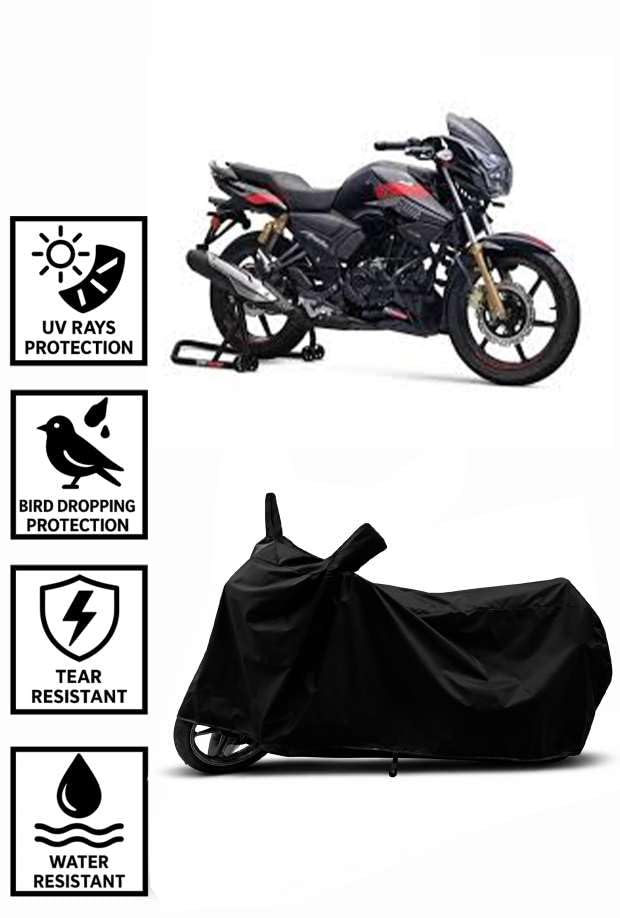 Image of Heavy Duty Waterproof Scooty & Bike Cover for Tvs Apache RTR 180 - UV Resistant, Dustproof & Rain Protection, All-Weather Outdoor Cover for Bikes & Scooty with Buckle Straps