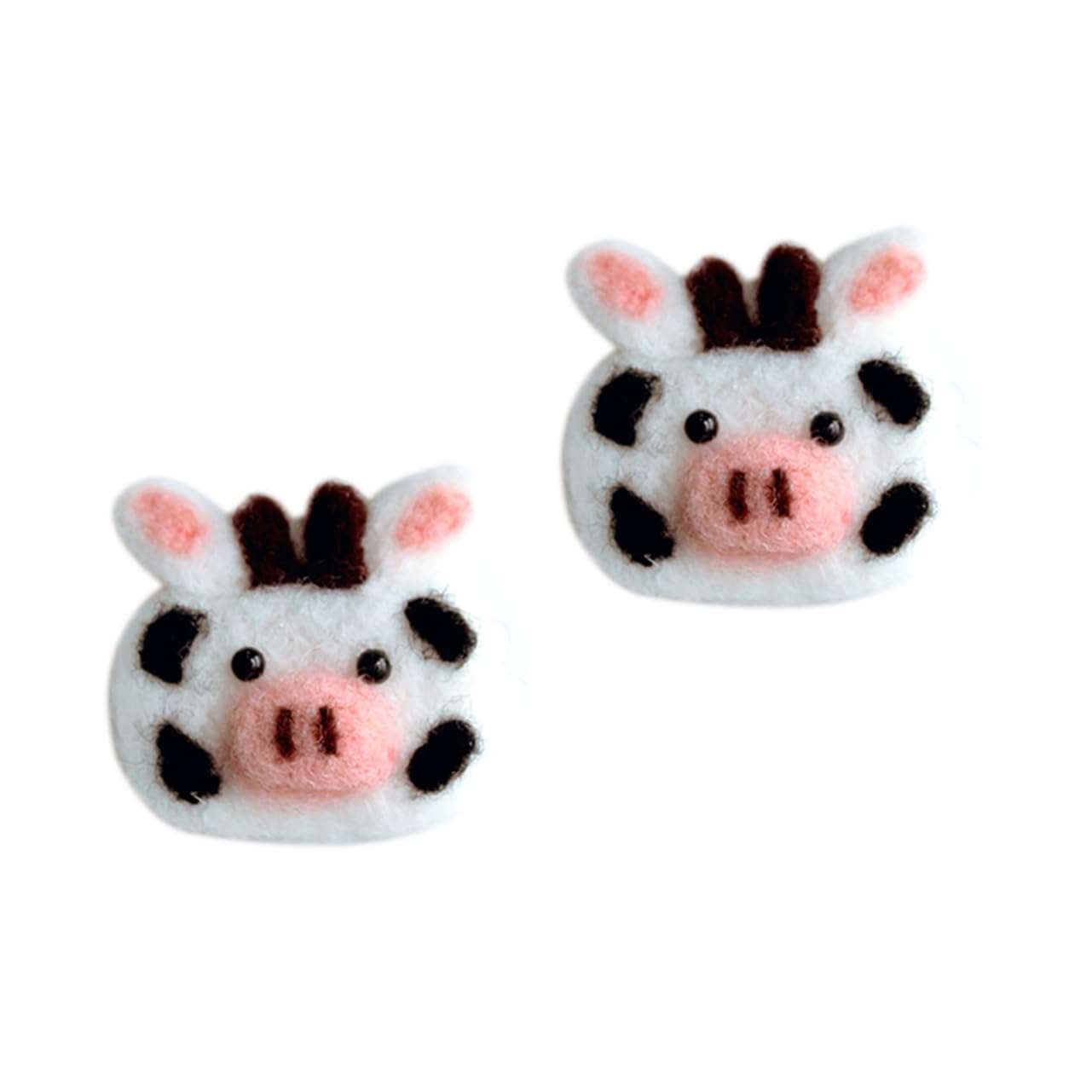 ERINGOGO 2Pcs DIY Felt Cow Hair Clip Embellishment Tools for Cute Decoration for Headbands Hair Accessories and Crafting Projects