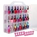 Portable Nail Polish Organizer Transparent Double Side Nail Polish Gel Storage Holder for 48 Bottles Adjustable Dividers Space Saver