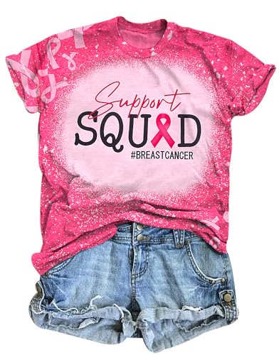 Zylkor Women's Breast Cancer Awareness Shirt – Pink Ribbon Support Squad Tee - View #4