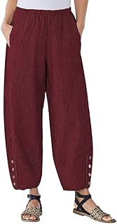 OVERDOES Women Plus Size Corduroy Trousers Casual Button High Waist Loose Pants Pocket - coolthings.us