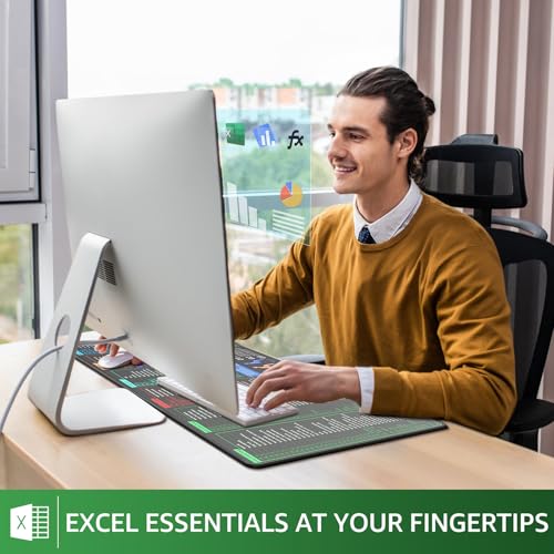 image for KTRIO Excel Shortcuts Mousepad with Superior Micro-Weave Cloth, Extend