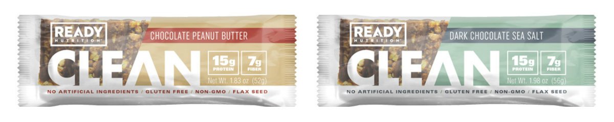 Ready® Protein Bars - High-Protein Snack with 15g Whey Protein, With Flaxseeds and Omega-3s for Sustained Energy, Supports Lean Muscle and Recovery - 12 Dark Chocolate Sea Salt & 12 Chocolate Peanut Butter Bars