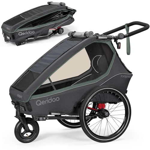 Qeridoo Kidgoo 1 Ivy Green | Fahrradanhänger 1 Kind | Fahrrad Anhänger...