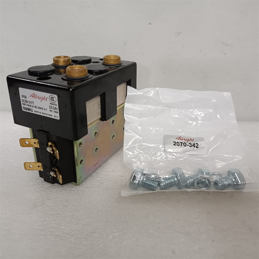 JWDAWN DC SPDT Motor Reversing Contactor DC88-317T 24V 100A Solenoid Switch DC88 24 Volt 100 Amp Reversing Relay Golf Cart Accessories Electric Forklift Vehicle Material Handling Pallet Truck