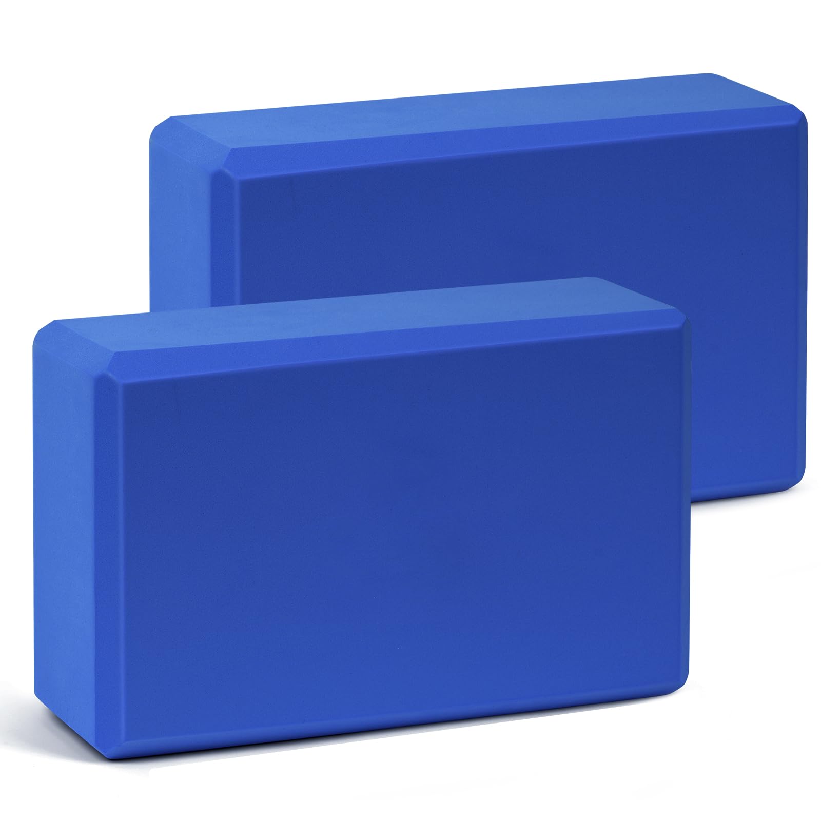 Flintronic Yoga Blocks Set of 2, Sports Yoga Blocks, Gym Bricks, Non-Slip Lightweight Yoga Block, High-Density EVA Foam Yoga Block for Yoga Pilates Training and Home Exercise, Navy
