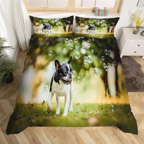 Housse de couette 240x260 Boston Terrier avec 2 taies