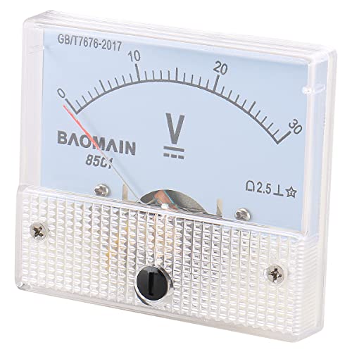 Image of Baomain Analog Voltmeter 85C1 DC 0-30V Rectangle Analog Volt Panel Meter Gauge