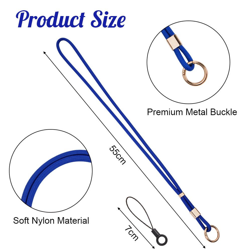 Flintronic Schlüsselband Mit Karabiner – Verstellbares Nylon-Umhängeband, Langlebig & Praktisch (Blau)