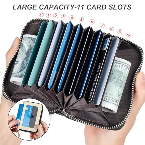 Image of Credit Card Wallet, RFID Card Case Wallet, Zipper Card Cases Holder for Men Women, RFID Blocking, KeyChain Wallet, Compact Size Card Organizer Case for Women