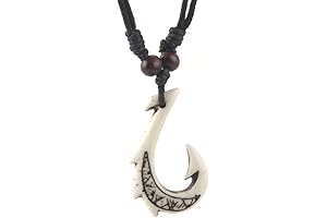 Hawaiian Fish Hook Pendant for Men - Authentic Maori Tribal Necklace