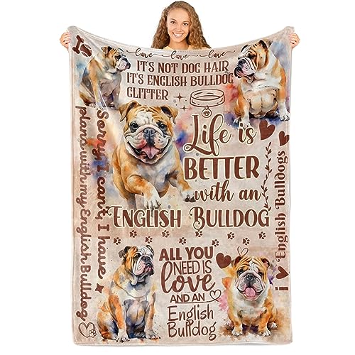 English Bulldog Throw Blanket