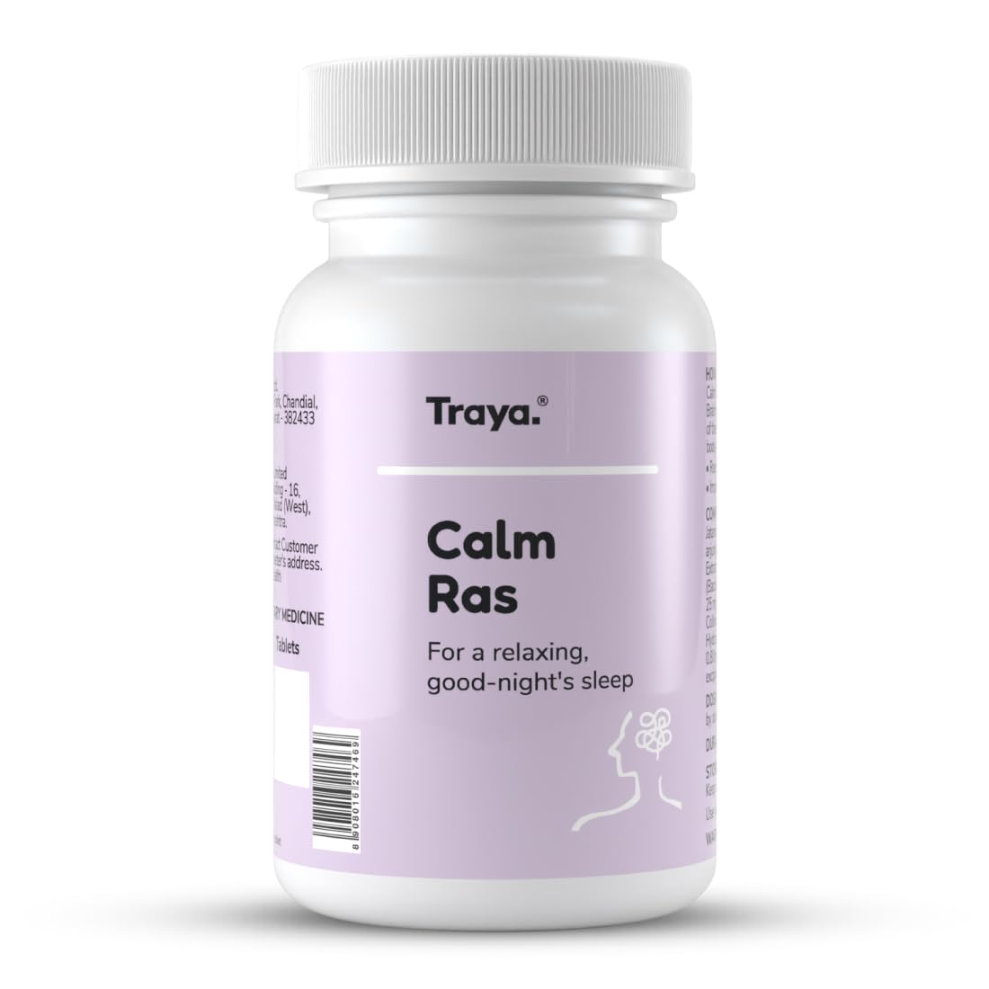 Traya Calm Ras | Ayurvedic Supplements for Anxiety, Stress Relief, and Better Sleep | Consists Ashwagandha, Brahmi, Arjuna, and Jatamansi | 60 Tablets