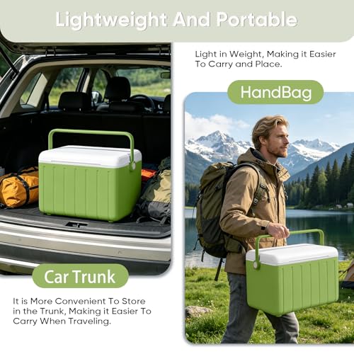 Image of 6Qt 13Qt 19Qt Northroad Camping Coolers,Stylish Macaron Color Durable Hard Cooler,Portable Insulated Ice Chest with 24 /48 Hour Ice Retention,Multi- Size for Camping,Picnic,Beach,Travel