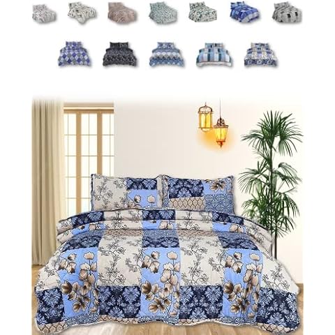 Luxury Reversible Quilted Bedspread Set Cover