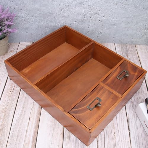 Étagère de rangement murale bois durable haute capacité de charge style rétro - 7