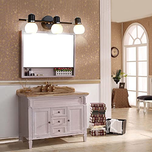 Lampe murale miroir noir E14 orientable pour salle de bain