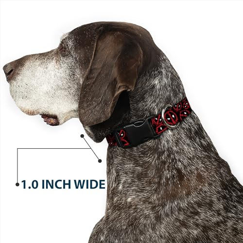 Collar de clip de plástico de Deadpool negro ajustable con estampado de salpicaduras 7