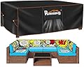 Patio Furniture Set Cover, Outdoor Sectional Sofa Couch Set Covers Waterproof, Garden Dining Table Chair Set Cover 120" L x 90" W x 35" H Black