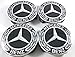 Produktbild Ersatzteil für Mercedes Benz Durchmesser: 75mm Radzierdeckel Lorbeerkranz schwarz silber Kappe Deckel Nabendeckel Radnabenabdeckung Wheel Cap Radnabendeckel Zierdeckel 4 Stück