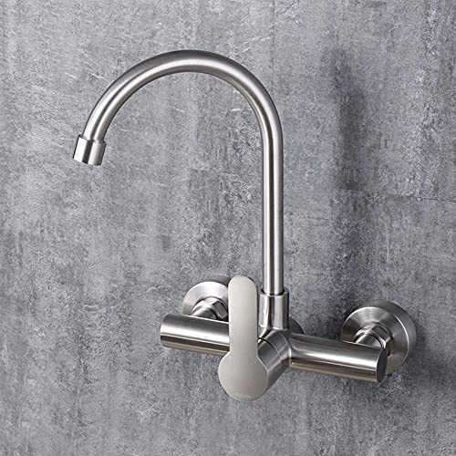 Robinet de cuisine design en acier inoxydable moderne avec finition brossée