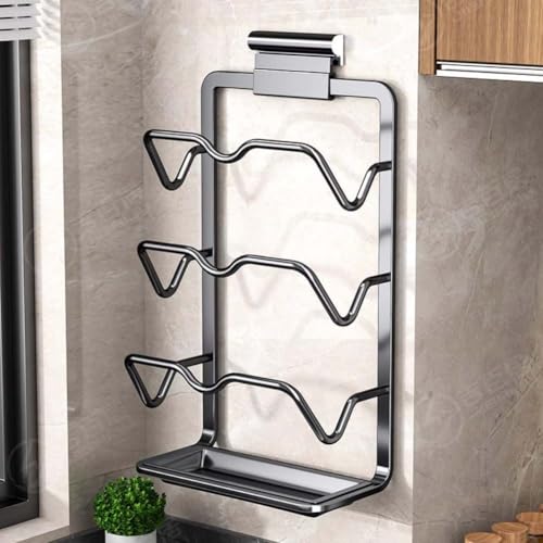 Platzsparendes Topfdeckelregal für Küchenschränke – Aluminiumlegierung, verschleißfest, ideal zum effizienten Befestigen von Deckeln und Utensilien