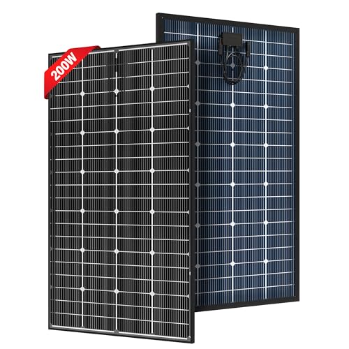 JJN Bifacial 200 Watt Solar Panel, 16BB N-Type 200W 12V 25% High Efficiency 200W Solar Panels,...