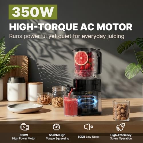 Masticating Juicer with Wide Chute